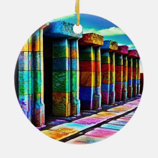 Psychedelische Steine Keramik Ornament (Hinten)