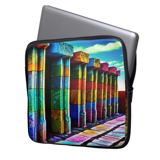 Psychedelische Steine Laptopschutzhülle (Vorderseite Links)