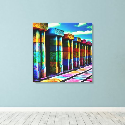 Psychedelische Steine Leinwanddruck (Insitu (Holzboden))