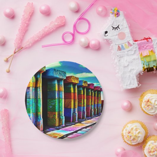 Psychedelische Steine Pappteller (Party)