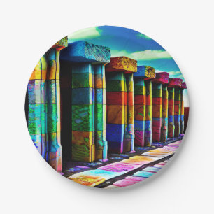 Psychedelische Steine Pappteller