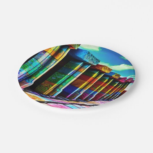 Psychedelische Steine Pappteller (Schrägansicht)