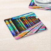 Psychedelische Steine Rechteckiger Pappuntersetzer (angewinkelt)