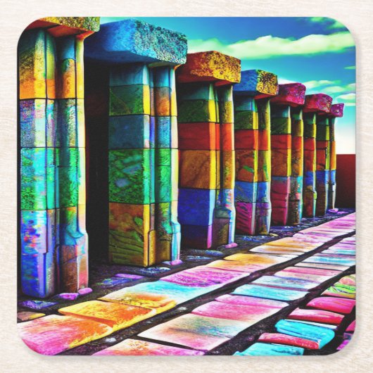 Psychedelische Steine Rechteckiger Pappuntersetzer (Vorderseite)