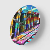 Psychedelische Steine Runde Wanduhr (Winkel)