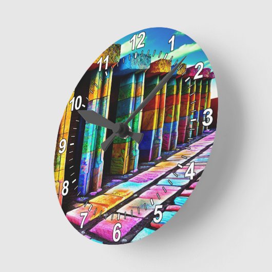 Psychedelische Steine Runde Wanduhr (Winkel)