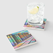 Psychedelische Steine Steinuntersetzer (Seitenansicht)