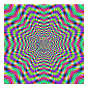 Psychedelische Sterne in Sternen Fotodruck