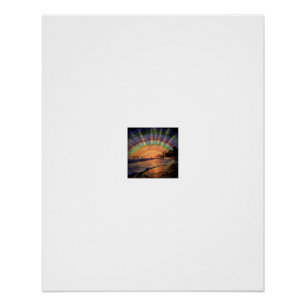 Psychedelische Strandwellen beim Sonnenuntergang Poster