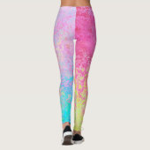 Psychedelische Strawberry Pink Neon Pastel Abstrak Leggings (Rückseite)