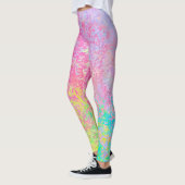 Psychedelische Strawberry Pink Neon Pastel Abstrak Leggings (Links)