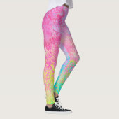Psychedelische Strawberry Pink Neon Pastel Abstrak Leggings (Rechts)