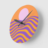 Psychedelische Sun- und Rippling-Waves1 Runde Wanduhr (Winkel)