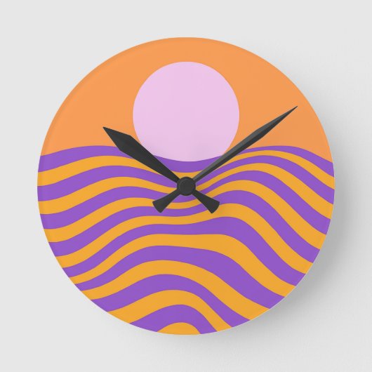 Psychedelische Sun- und Rippling-Waves1 Runde Wanduhr (Vorderseite)
