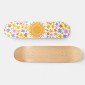 Psychedelische Sunburst Stars Skateboard (Horizontal)