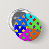 Psychedelische Süßigkeits-Sterne Button (Vorne & Hinten)