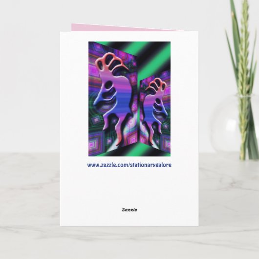 Psychedelische Tanzkarte Feiertagskarte (Rückseite)