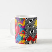 Psychedelische Tasse - Farbiger Trippy-Kaffeebeche (Vorderseite Links)