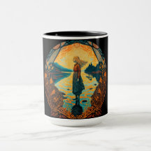 Psychedelische Tasse , Jugendstil-Rahmen