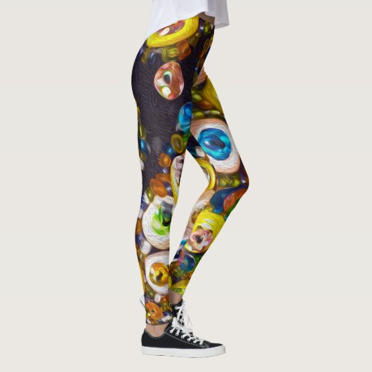 Psychedelische Tasten und Sequenzen Leggings (Rechts)