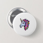 Psychedelische Tekk-Party-Einhorn Trippy EDM Rave  Button (Vorne & Hinten)