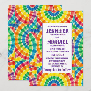 Psychedelische Tie-Dye-Hochzeitseinladungen Einladung