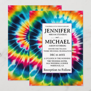 Psychedelische Tie-Dye-Hochzeitseinladungen Einladung