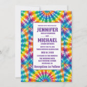 Psychedelische Tie-Dye-Hochzeitseinladungen Einladung (Vorderseite)
