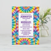 Psychedelische Tie-Dye-Hochzeitseinladungen Einladung (Stehend Vorderseite)