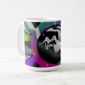 Psychedelische Tie-Dye-Planet und abstrakte Design Kaffeetasse (Vorderseite Links)