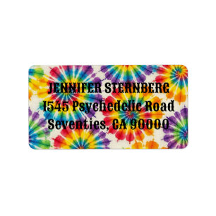 Psychedelische Tie-Dye-RSVP-Adressaufkleber Adressaufkleber