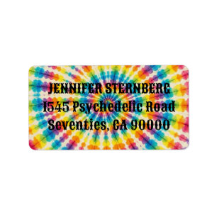 Psychedelische Tie-Dye-RSVP-Adressaufkleber Adressaufkleber