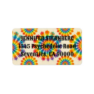 Psychedelische Tie-Dye-RSVP-Adressaufkleber Adressaufkleber