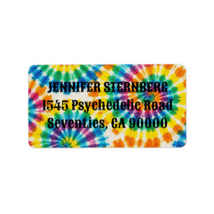Psychedelische Tie-Dye-RSVP-Adressetiketten Adressaufkleber