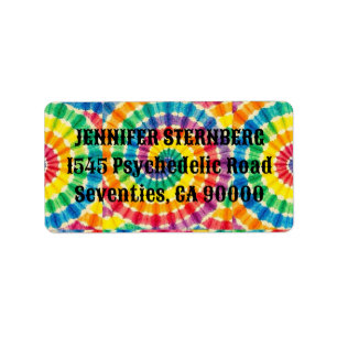 Psychedelische Tie Dye RSVP-Adressetiketten Adressaufkleber