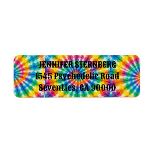 Psychedelische Tie-Dye-Rücksende-Adressetiketten