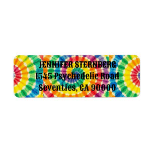 Psychedelische Tie-Dye-Rücksende-Adressetiketten