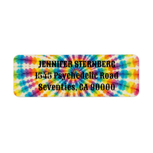 Psychedelische Tie-Dye-Rücksende-Adressetiketten