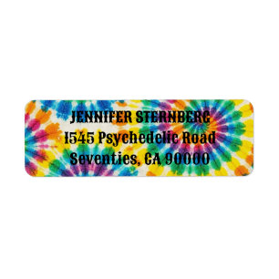 Psychedelische Tie-Dye-Rücksende-Adressetiketten