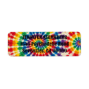 Psychedelische Tie-Dye-Rücksende-Adressetiketten