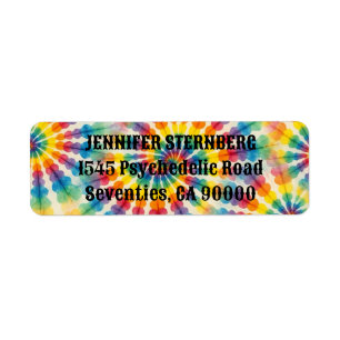 Psychedelische Tie-Dye-Rücksende-Adressetiketten