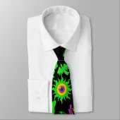 Psychedelische Tiere Muster Black BG Krawatte (Gebunden)