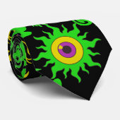 Psychedelische Tiere Muster Black BG Krawatte (Gerollt)