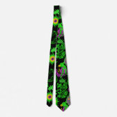 Psychedelische Tiere Muster Black BG Krawatte (Rückseite)