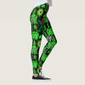 Psychedelische Tiere Muster Black BG Leggings (Rechts)