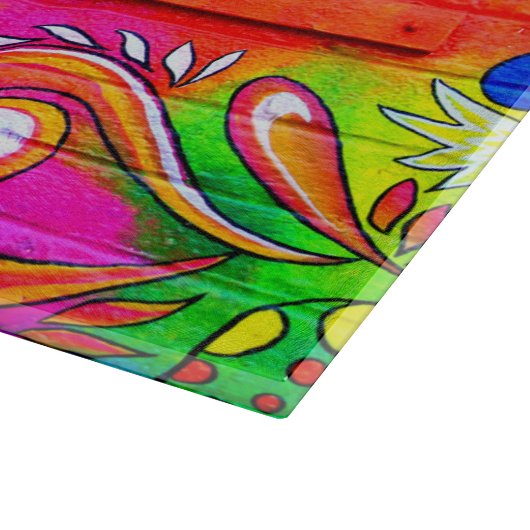 Psychedelische Tischsets der 70er Jahre Schneidebrett (Ecke)