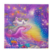 Psychedelische Träume bunter Wahnsinn abstrakte Ku Fliese (Vorderseite)