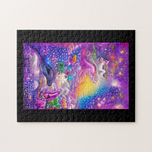 Psychedelische Träume bunter Wahnsinn abstrakte Ku Puzzle (Horizontal)