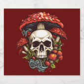 Psychedelische Träume: Skulls im Wunderland Bierflaschenetikett (Einzelnes Label)