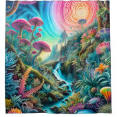 Psychedelische Traumwelt verzaubert Duschvorhang (Vorderseite)